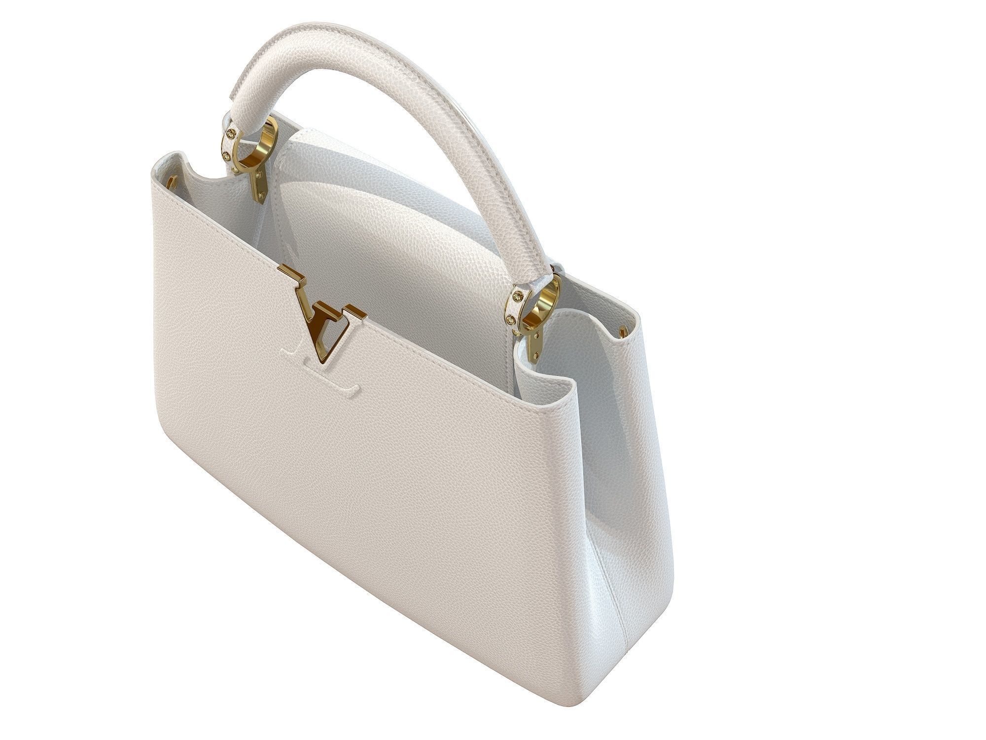 Louis Vuitton bag Capucines White Leather 3D model_8