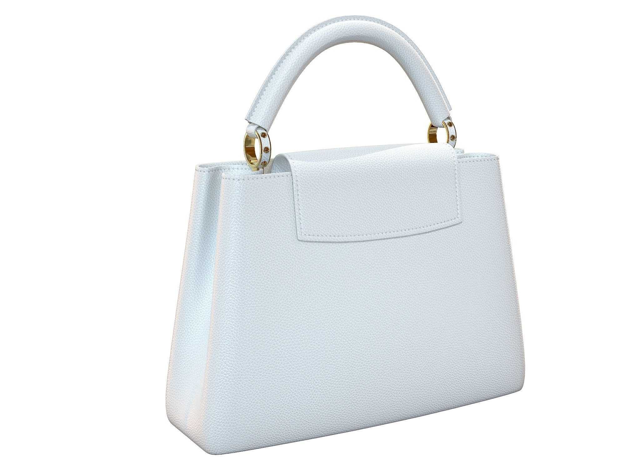 Louis Vuitton bag Capucines White Leather 3D model_7