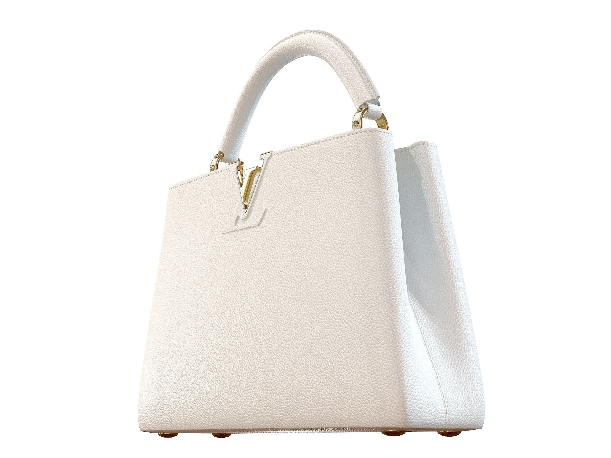 Louis Vuitton bag Capucines White Leather 3D model_1