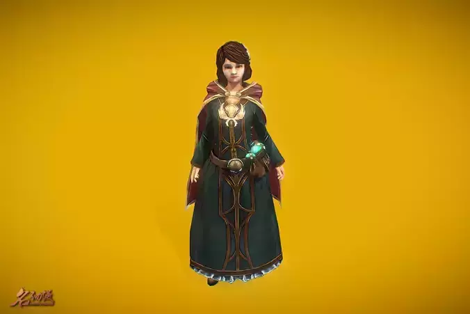 RPG Cleric Low-poly 3D model