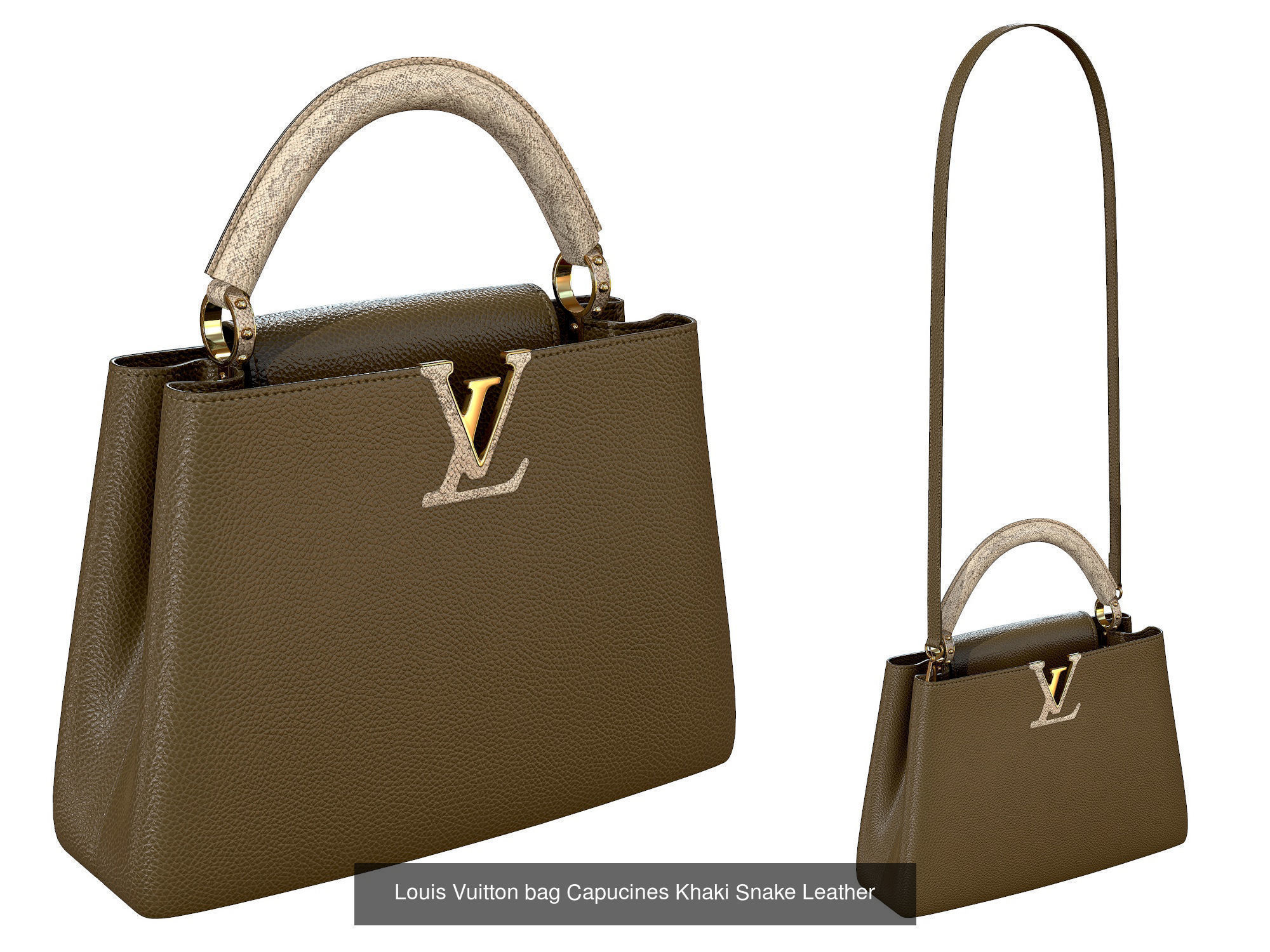 Louis Vuitton bag Capucines 3D Model Collection_15