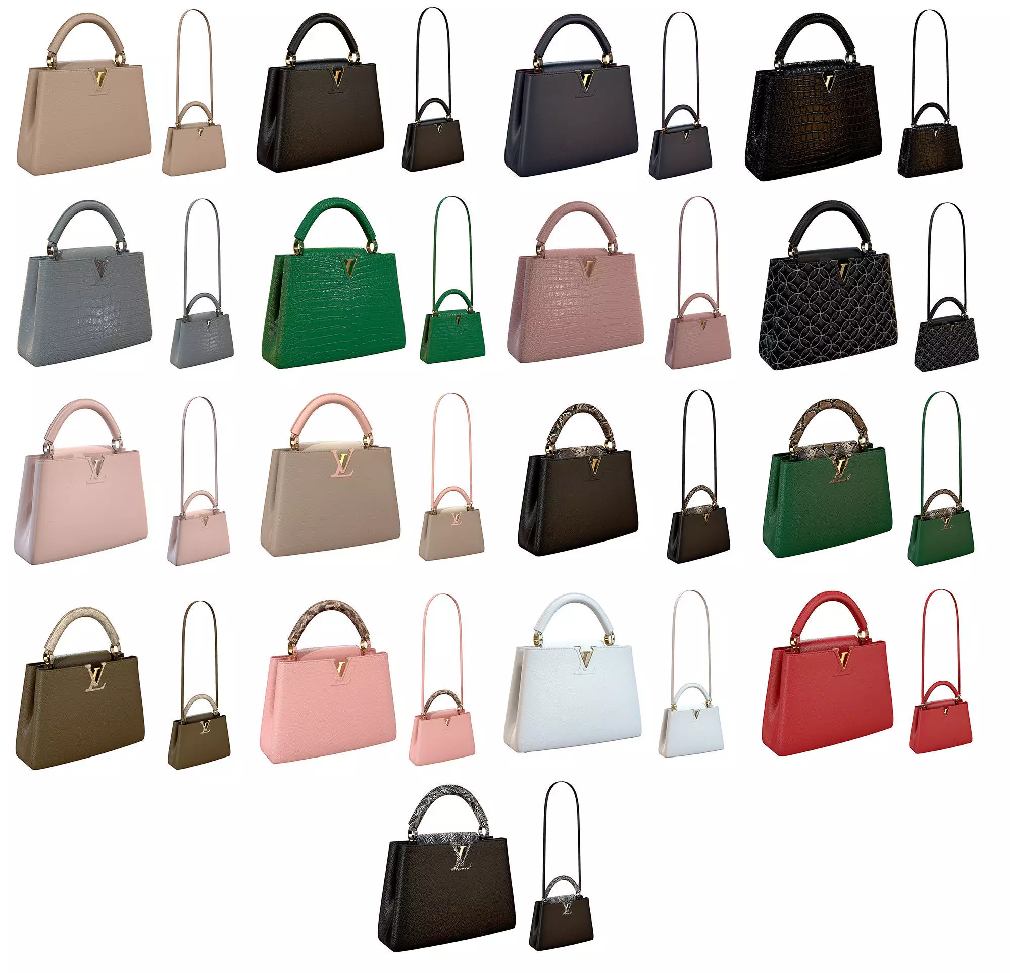 Louis Vuitton bag Capucines 3D Model Collection_0