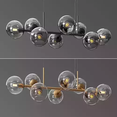 Staggered Glass Chandelier 8 Light