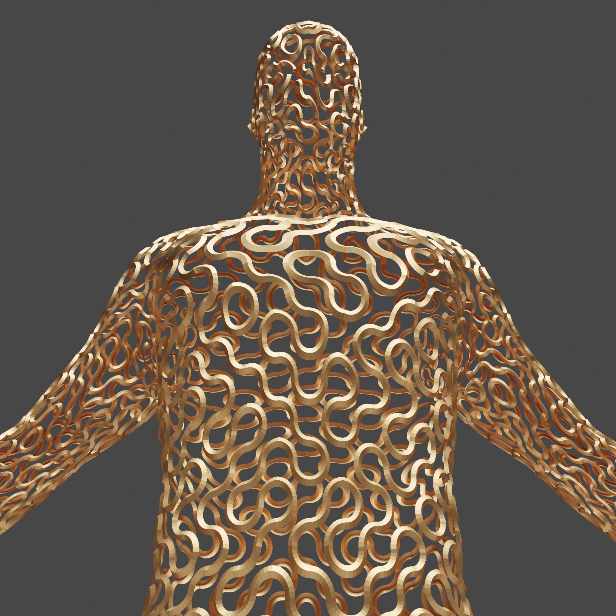 Human Abstract Shape 3D model_4