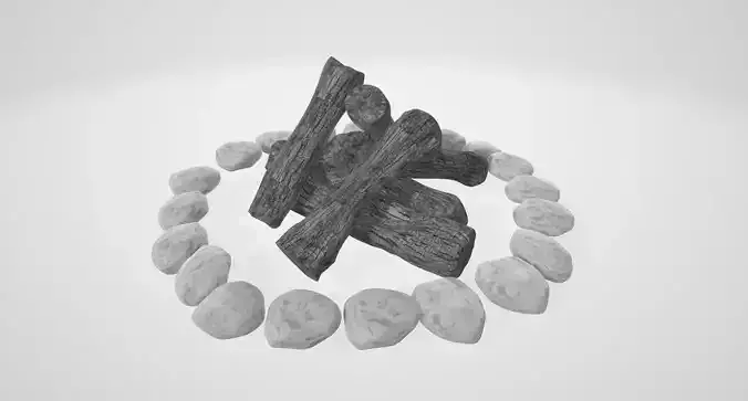 Campfire fire pit with rocks