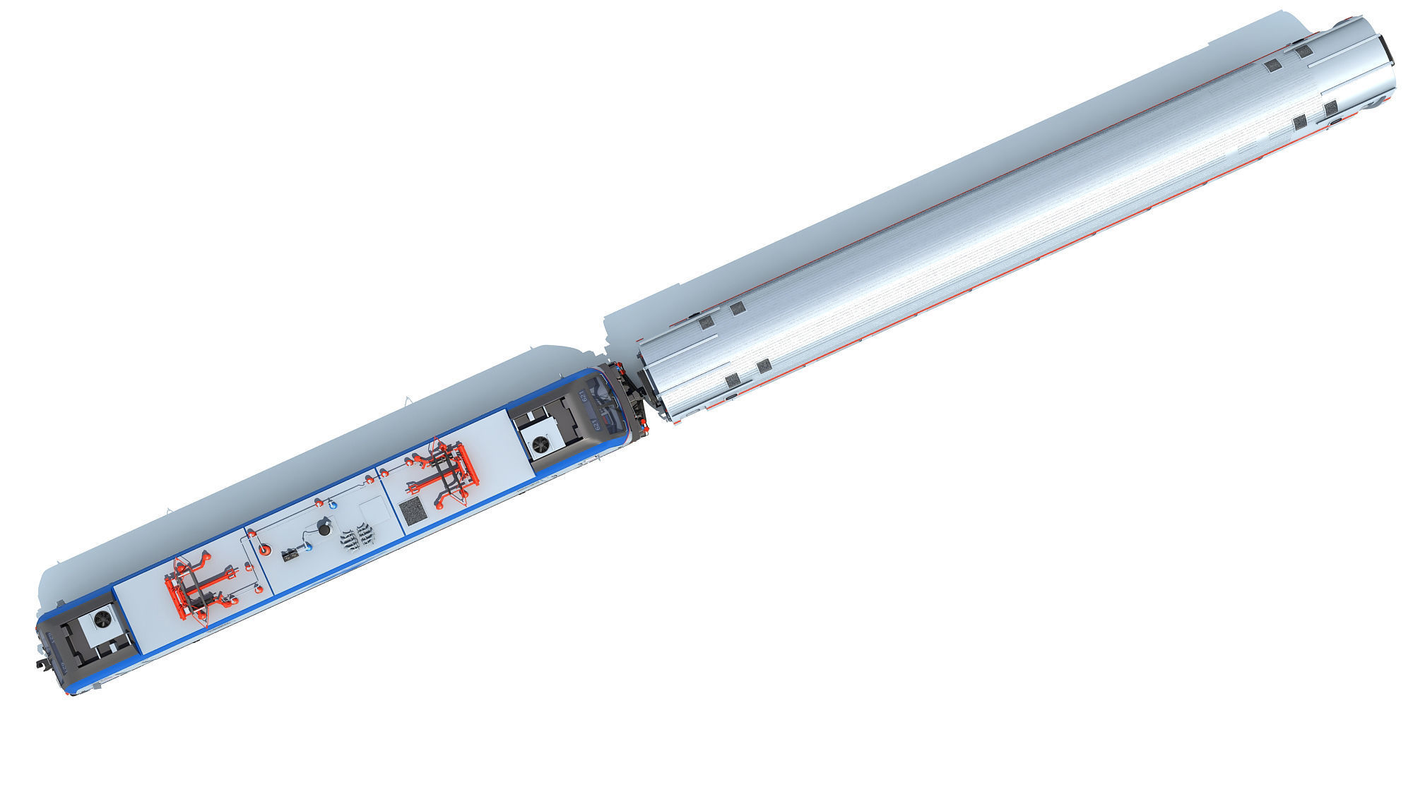 ACS-64 Amtrak Passenger Train 3D model_19