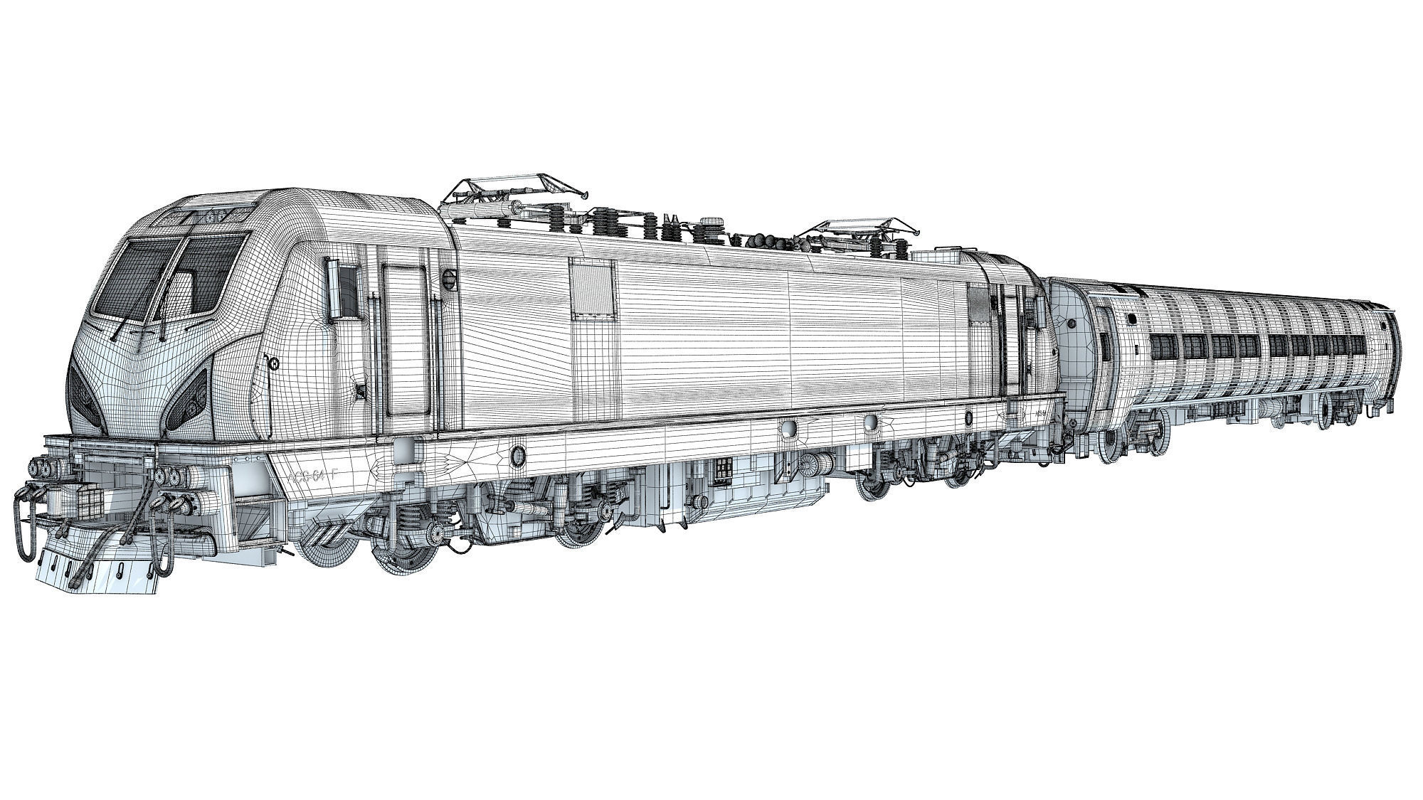 ACS-64 Amtrak Passenger Train 3D model_21