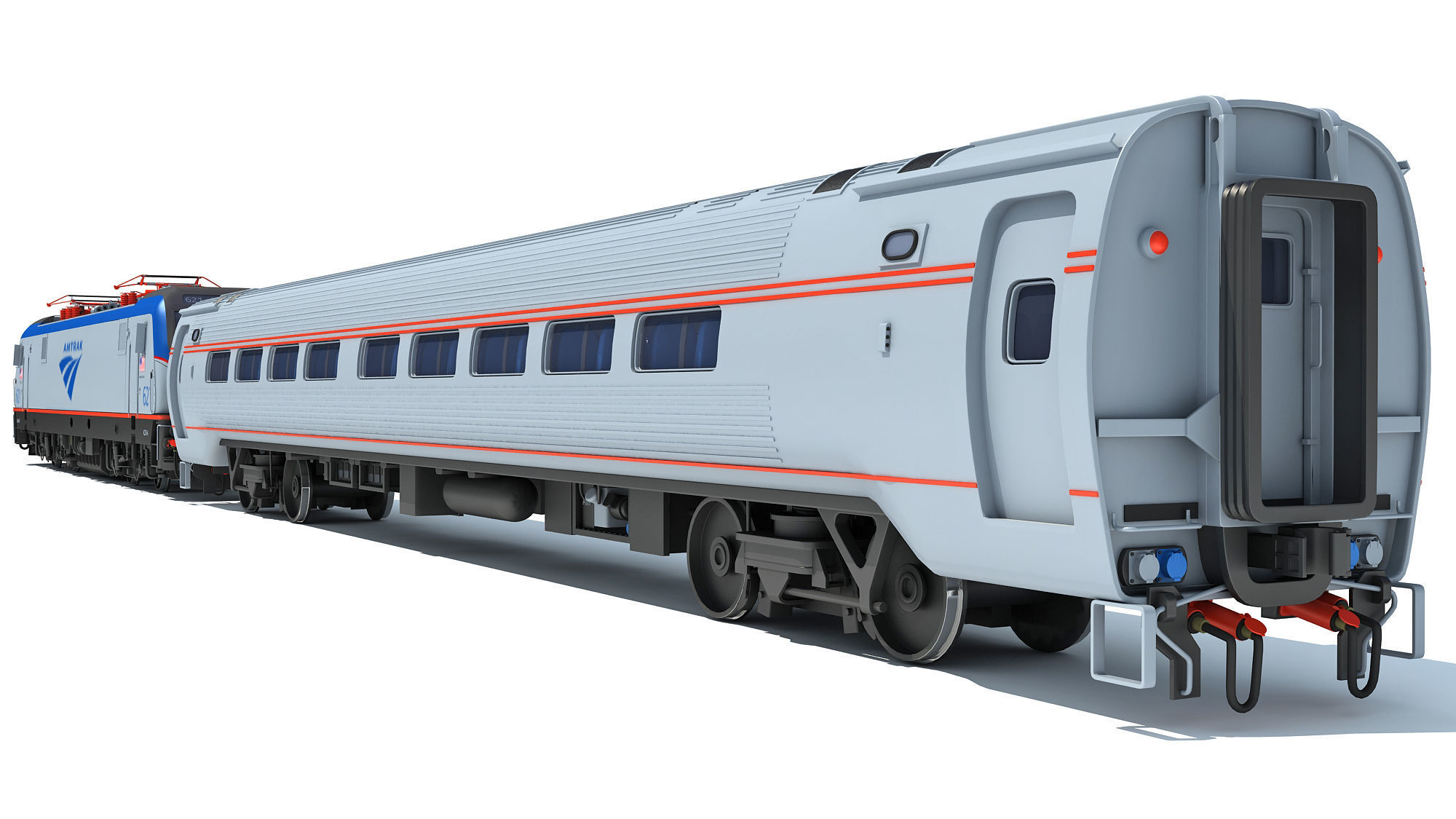ACS-64 Amtrak Passenger Train 3D model_4