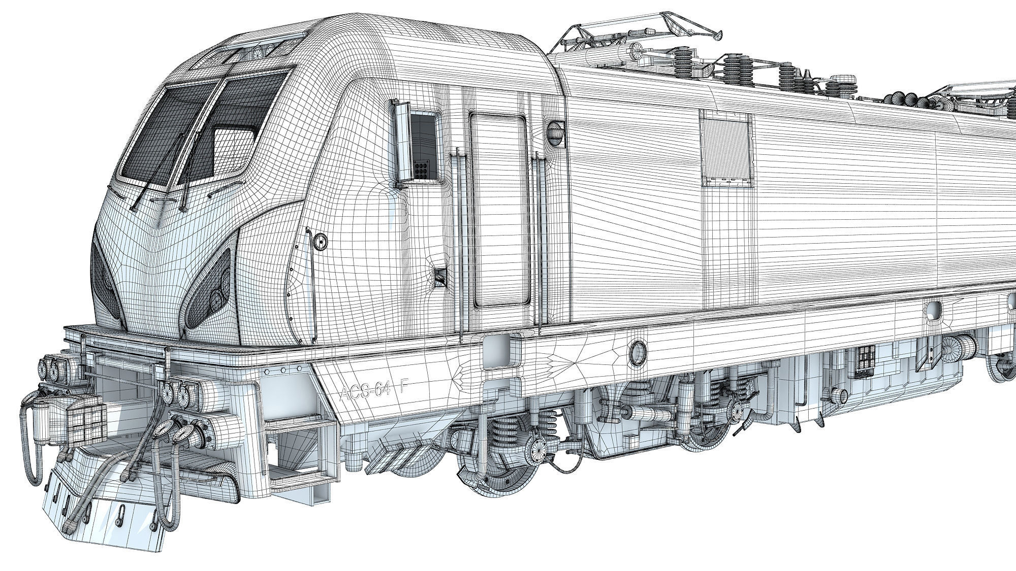 ACS-64 Amtrak Passenger Train 3D model_24