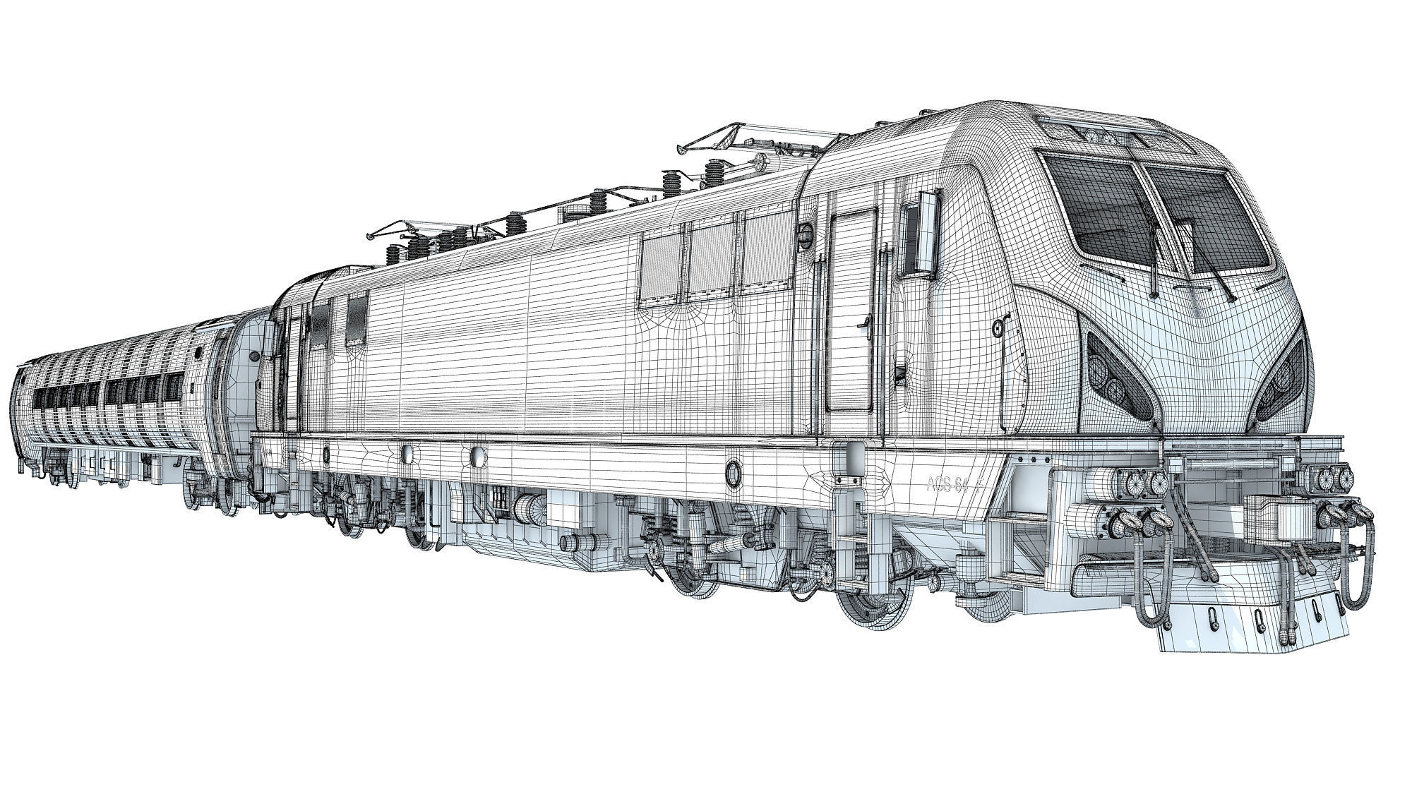 ACS-64 Amtrak Passenger Train 3D model_23