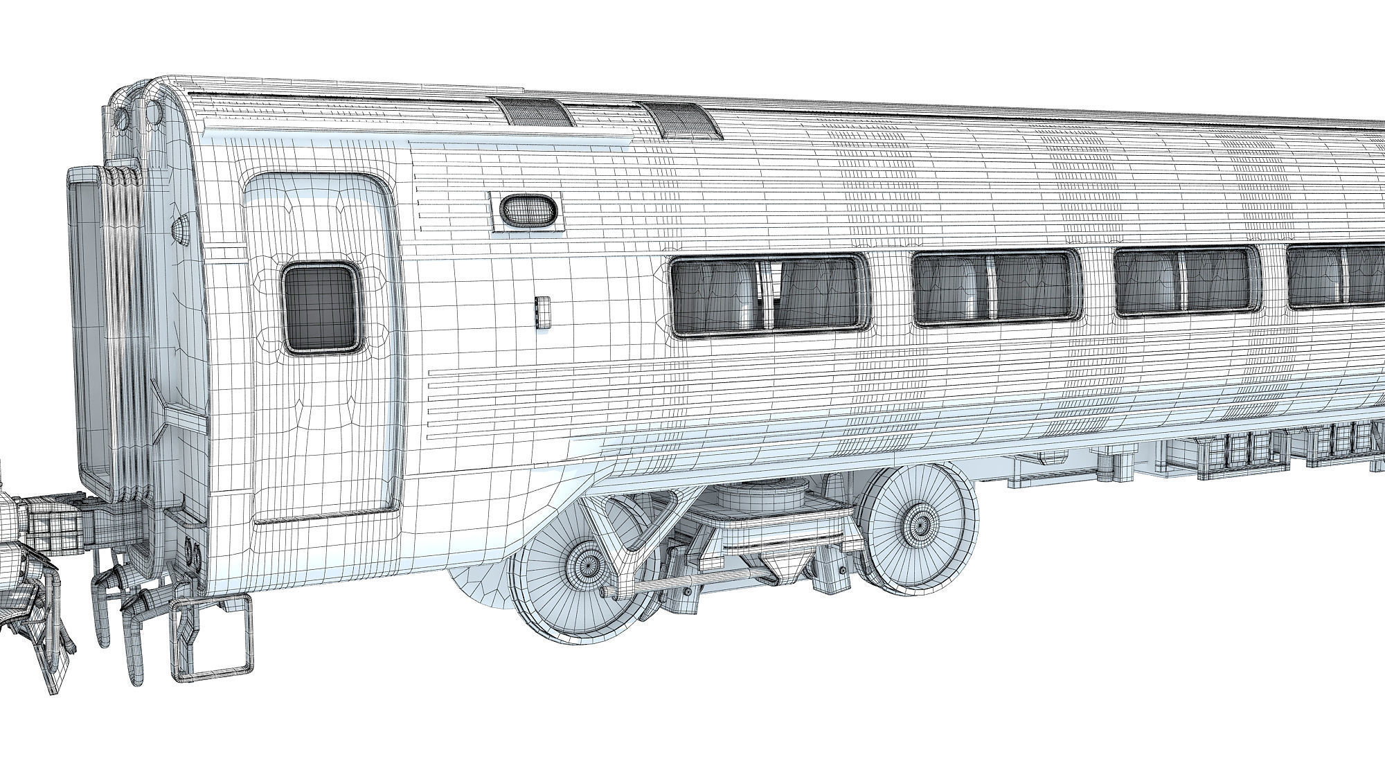 ACS-64 Amtrak Passenger Train 3D model_25