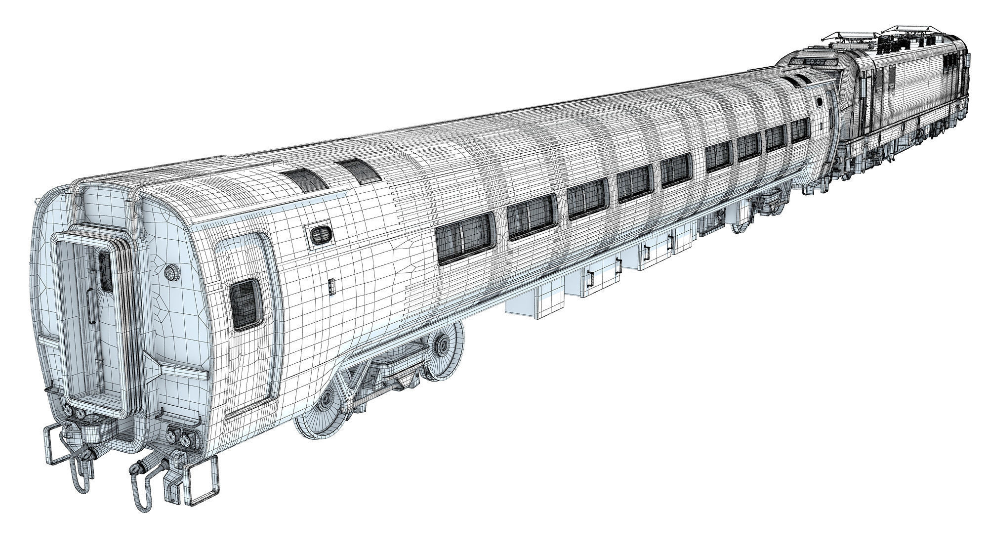ACS-64 Amtrak Passenger Train 3D model_22