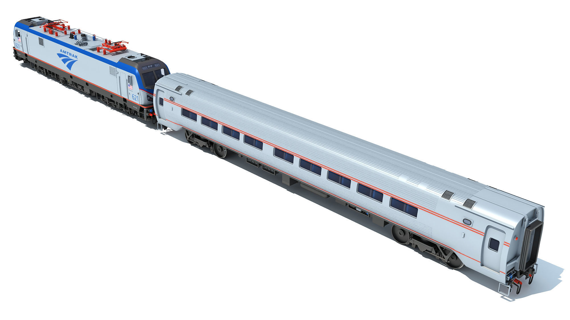 ACS-64 Amtrak Passenger Train 3D model_3