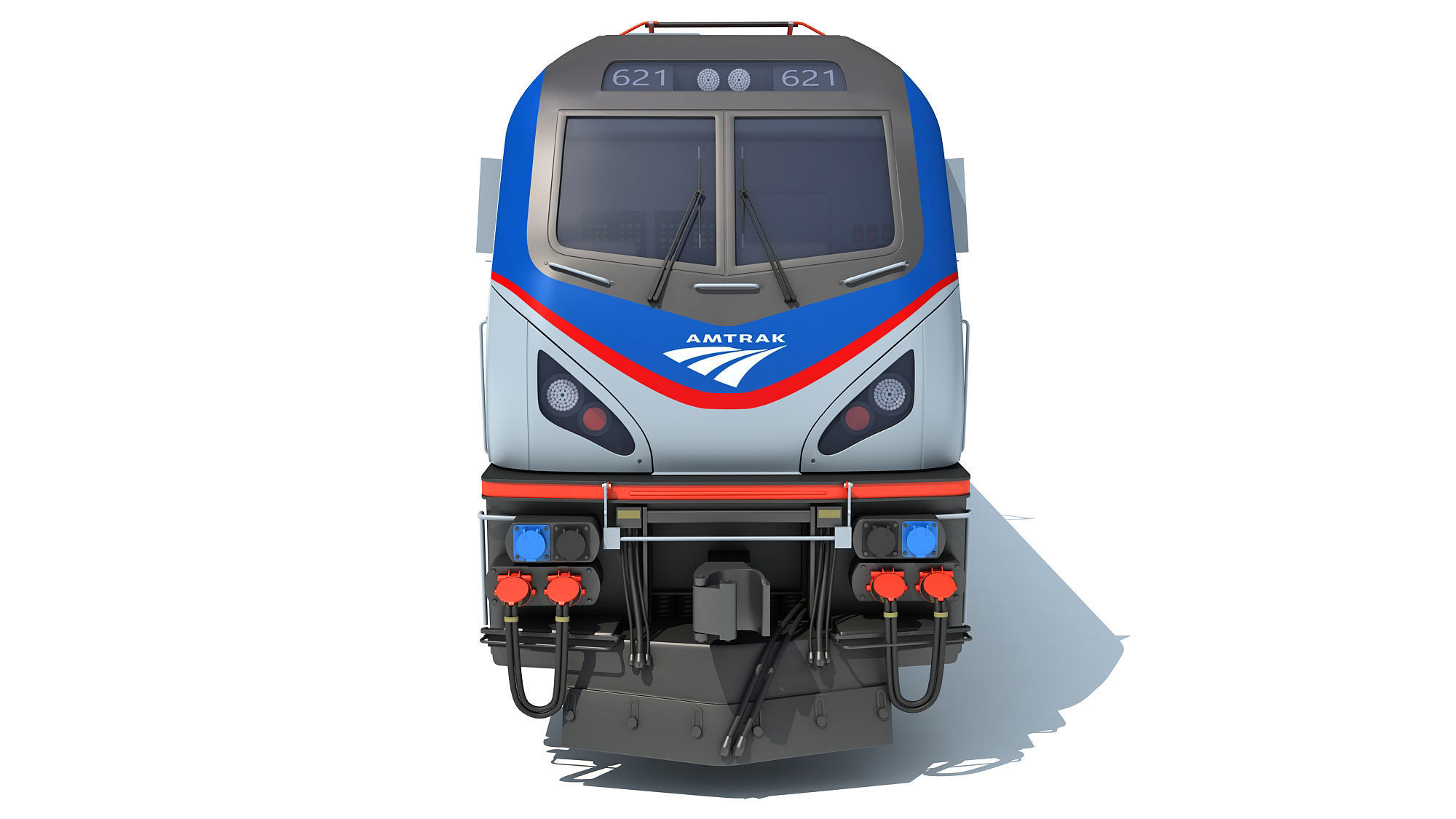 ACS-64 Amtrak Passenger Train 3D model_12