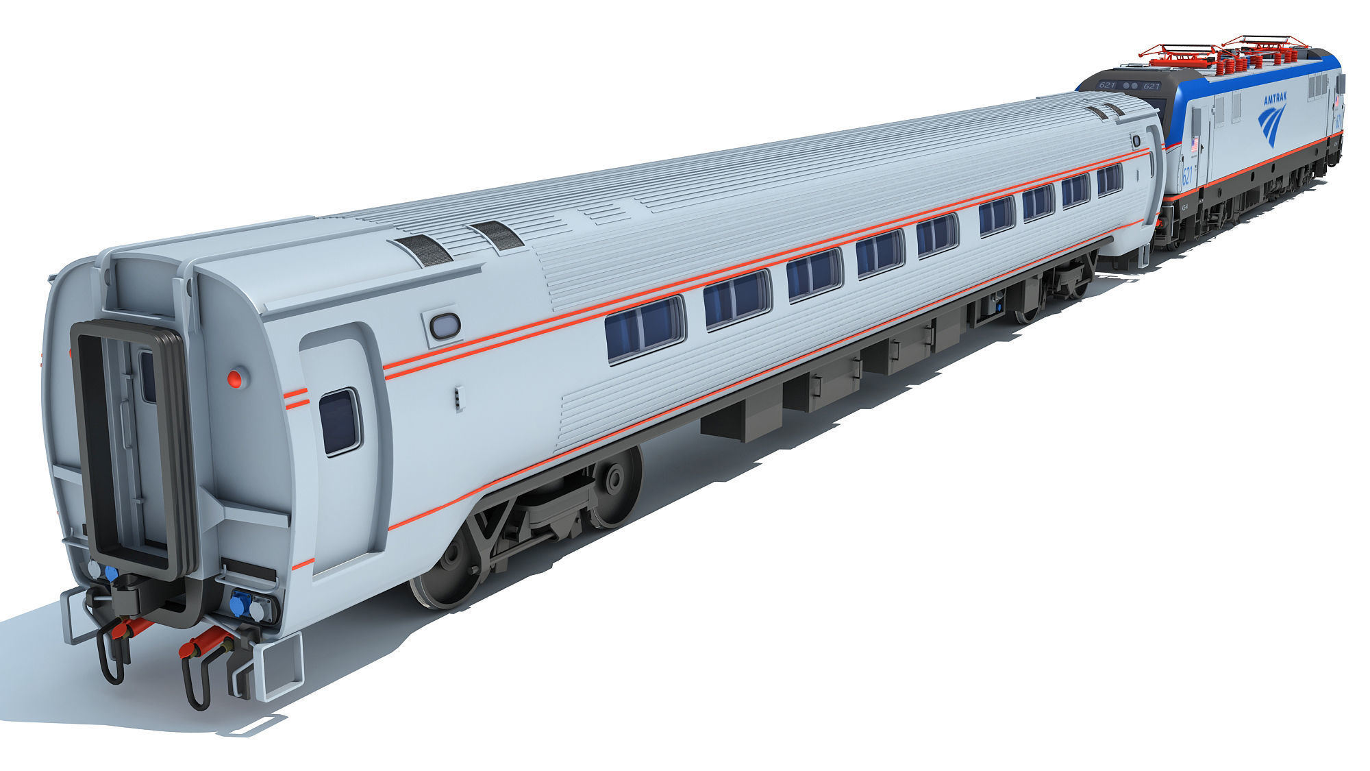 ACS-64 Amtrak Passenger Train 3D model_5