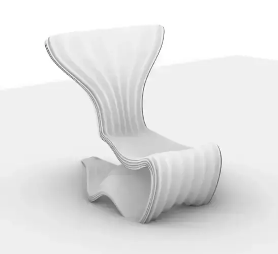 Parametric Organic Chair Outdoor Furniture  Low-poly 3D model