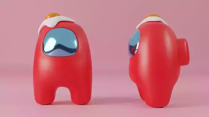 Among Us Red with Egg Hat