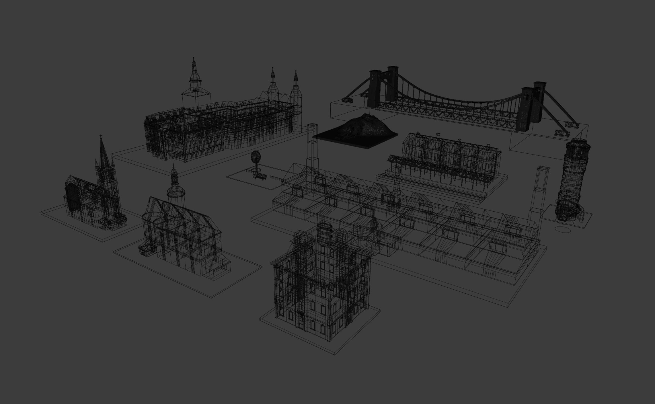 Low Poly Building Pack 3D model_7