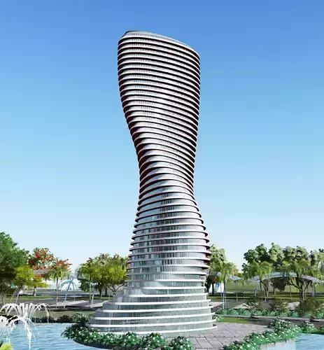 Futuristic Parametric Tower 1 3D model