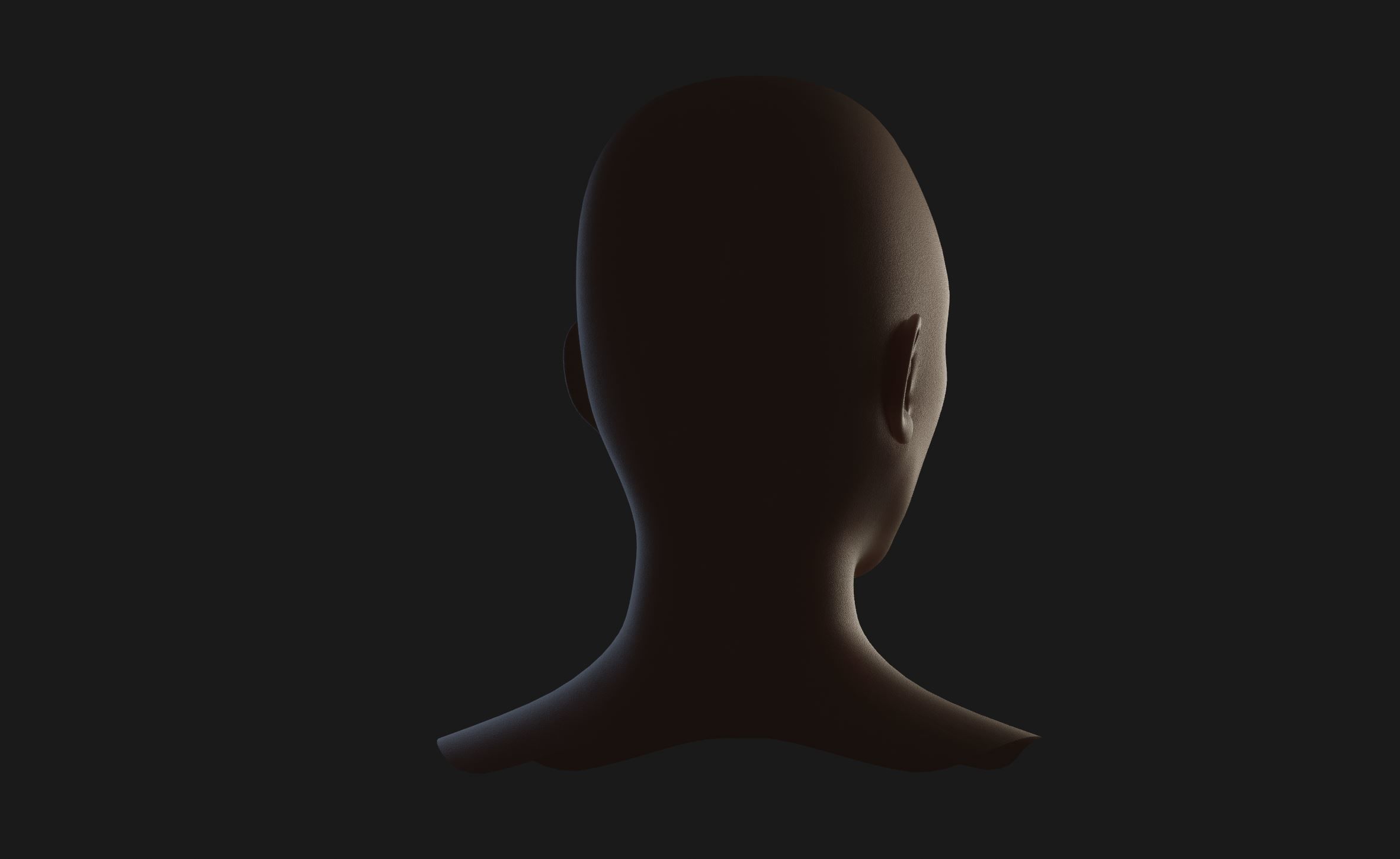 Head Base Mesh and Basic Skin Shader for Eevee 3D model_7