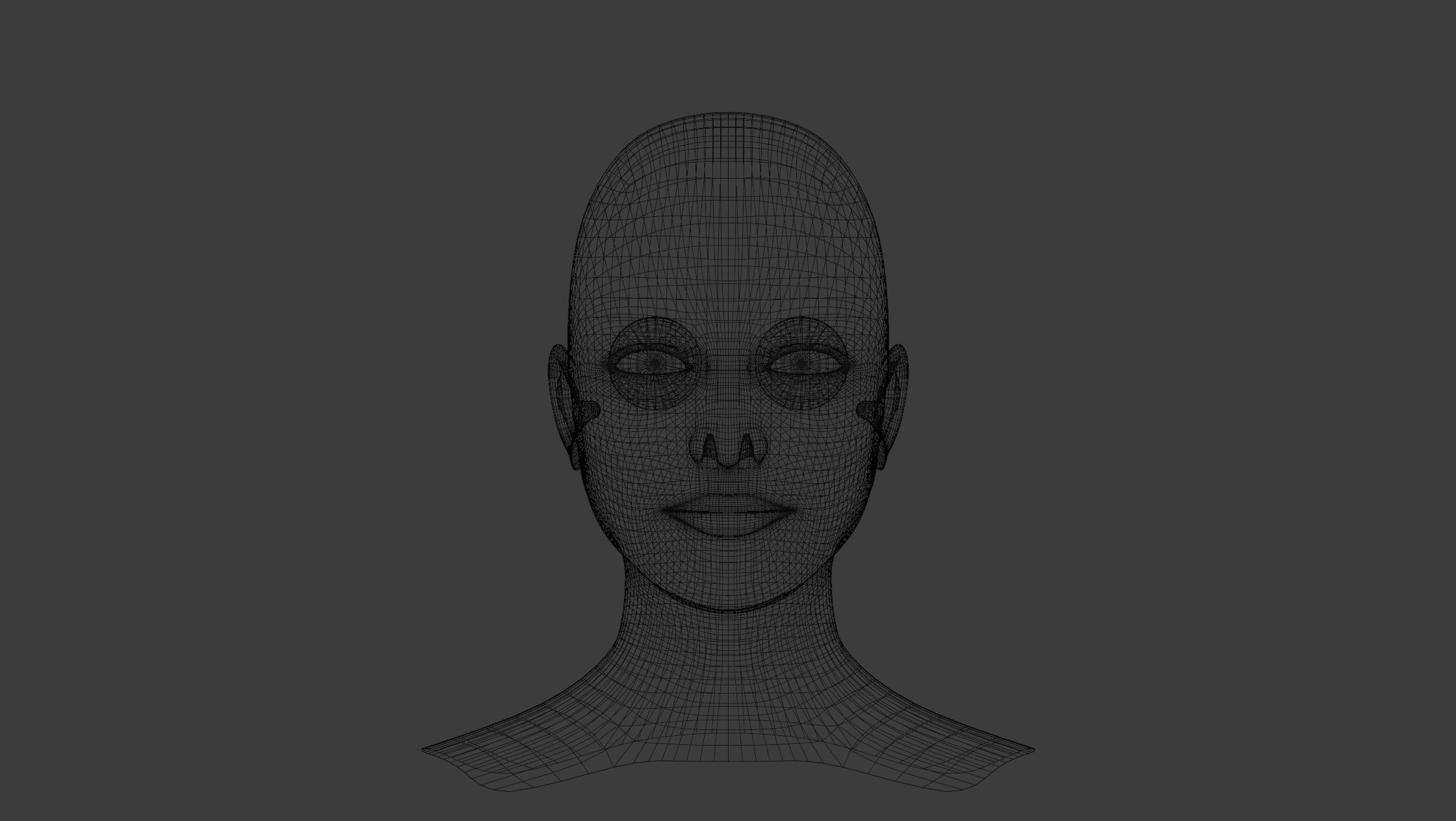 Head Base Mesh and Basic Skin Shader for Eevee 3D model_1