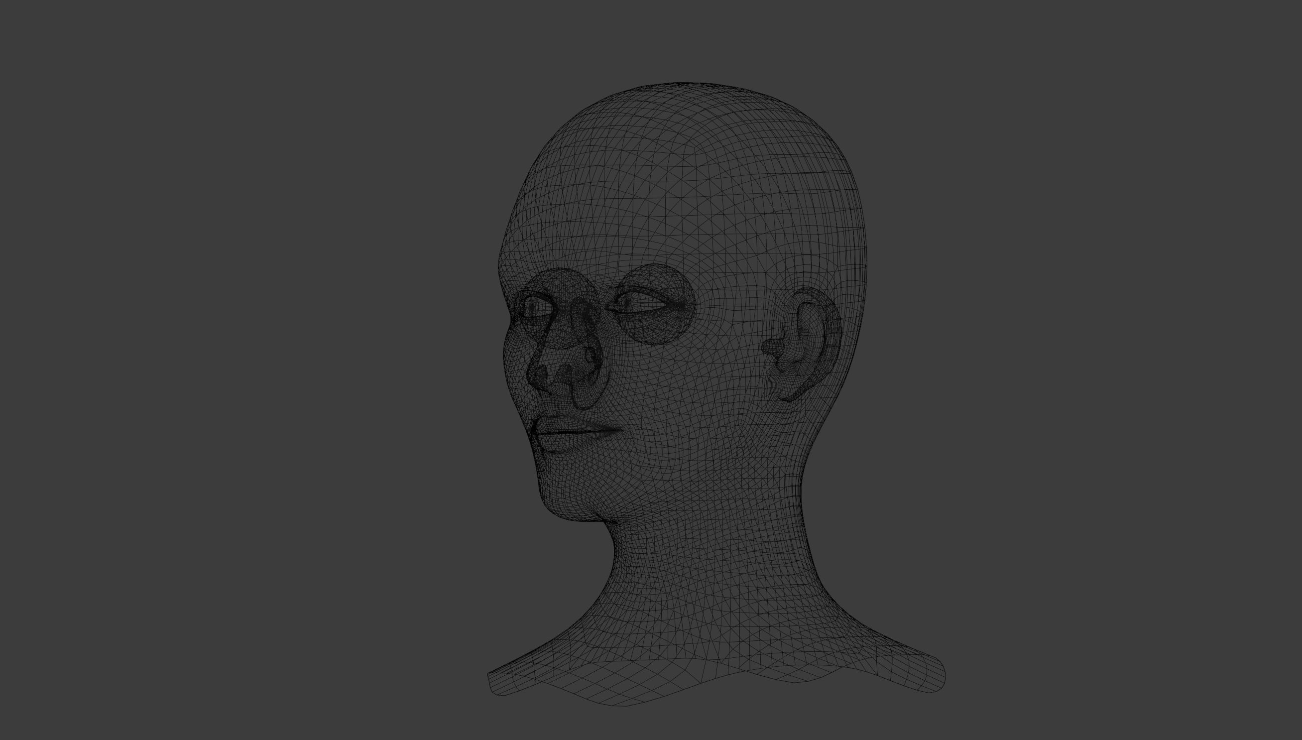 Head Base Mesh and Basic Skin Shader for Eevee 3D model_11