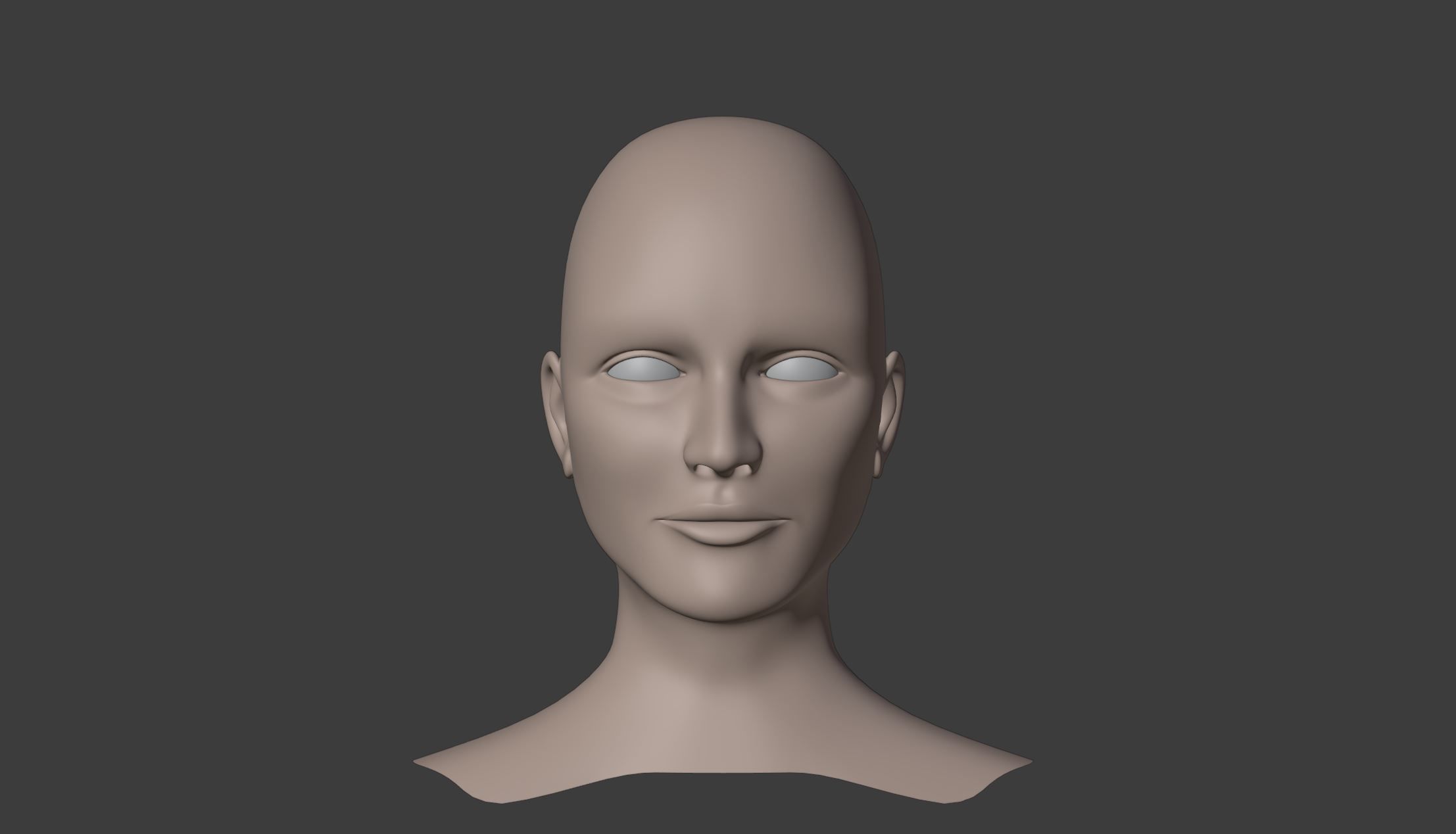 Head Base Mesh and Basic Skin Shader for Eevee 3D model_4