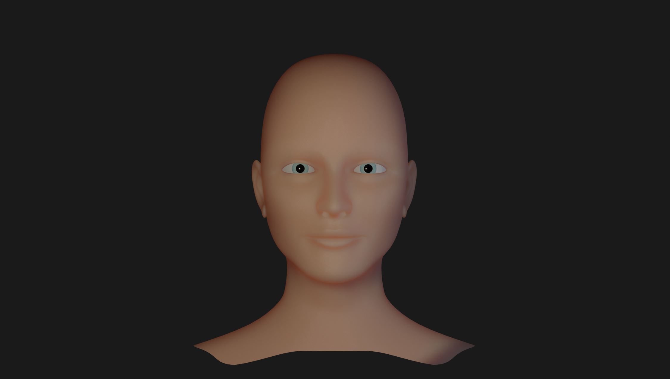 Head Base Mesh and Basic Skin Shader for Eevee 3D model_8