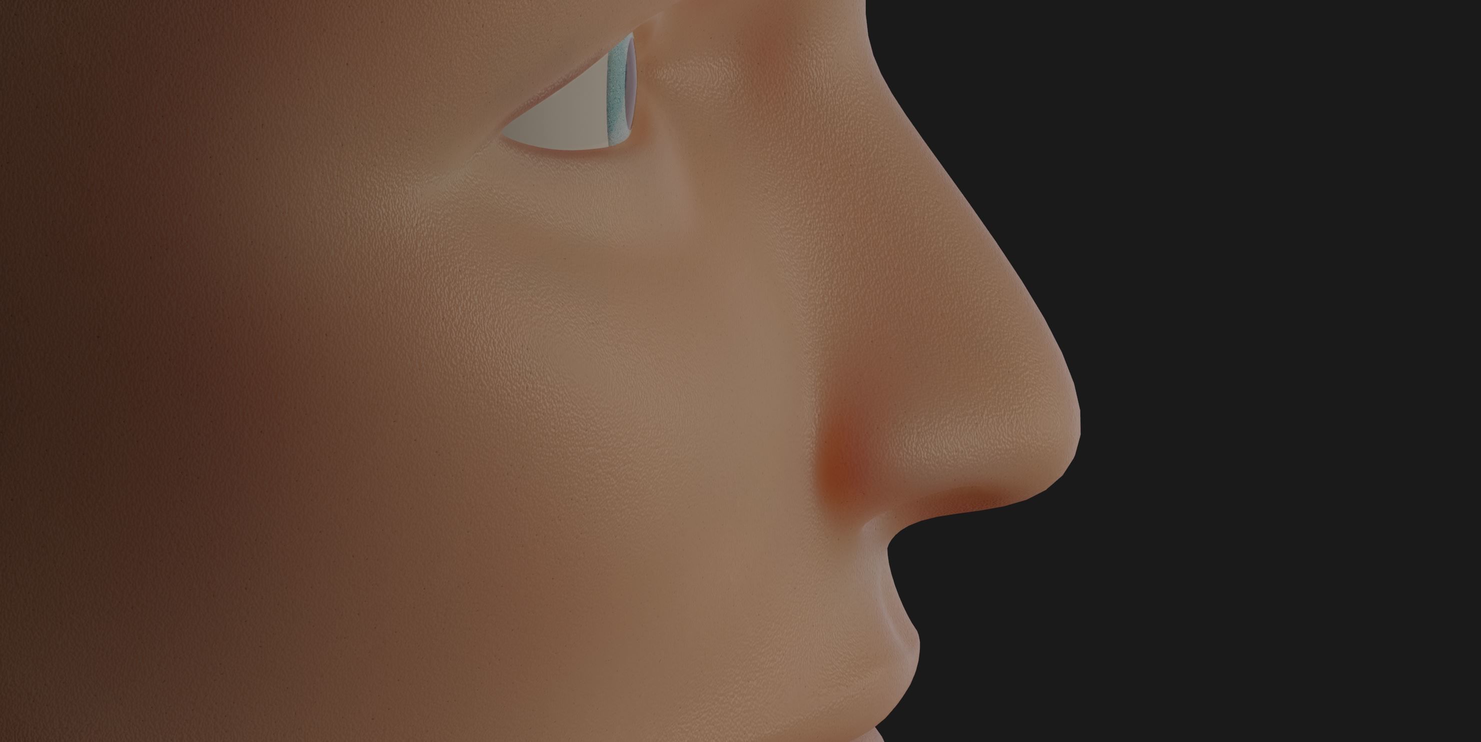 Head Base Mesh and Basic Skin Shader for Eevee 3D model_2