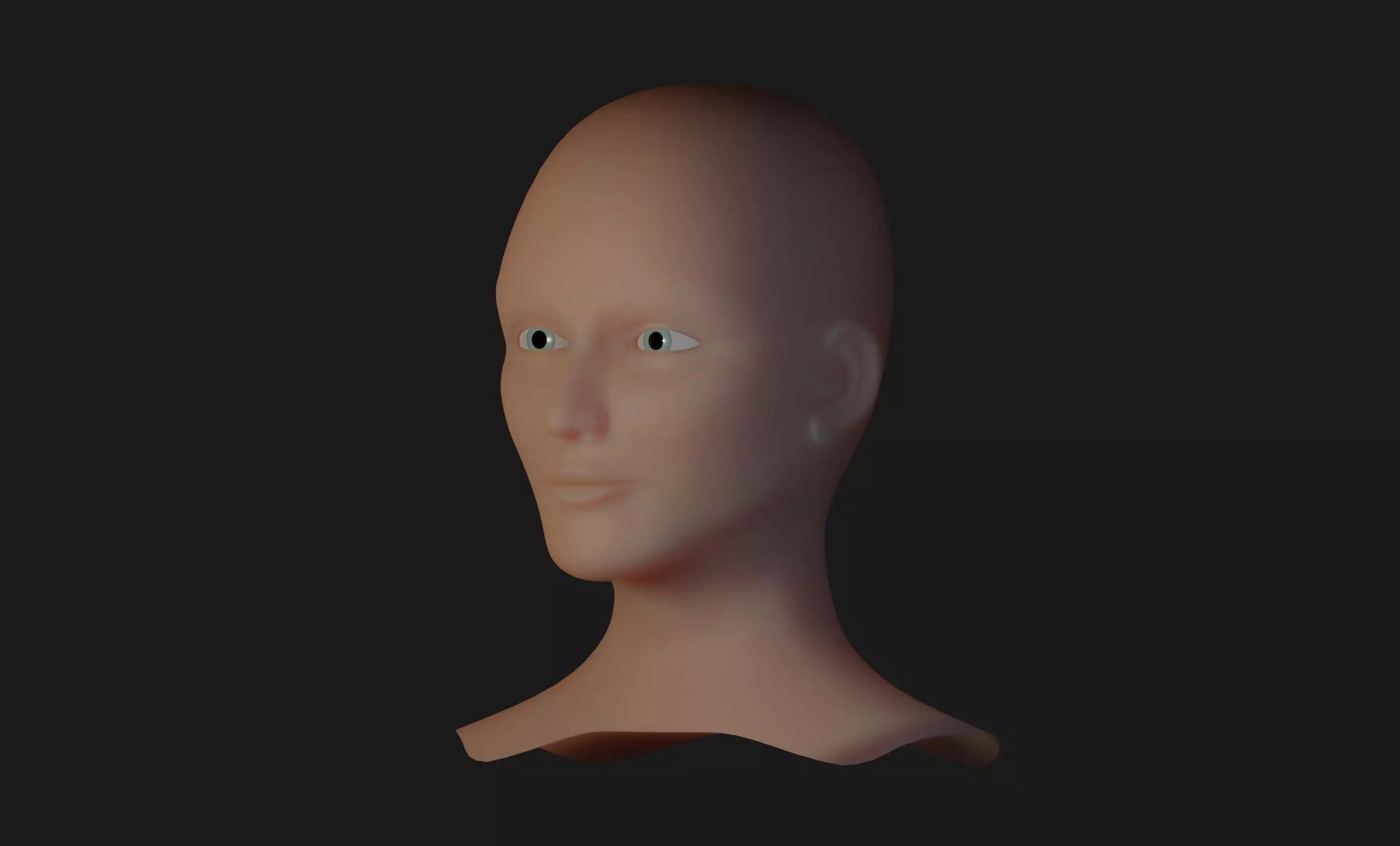 Head Base Mesh and Basic Skin Shader for Eevee 3D model_0