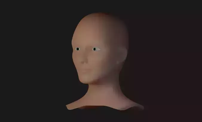 Head Base Mesh and Basic Skin Shader for Eevee 3D model