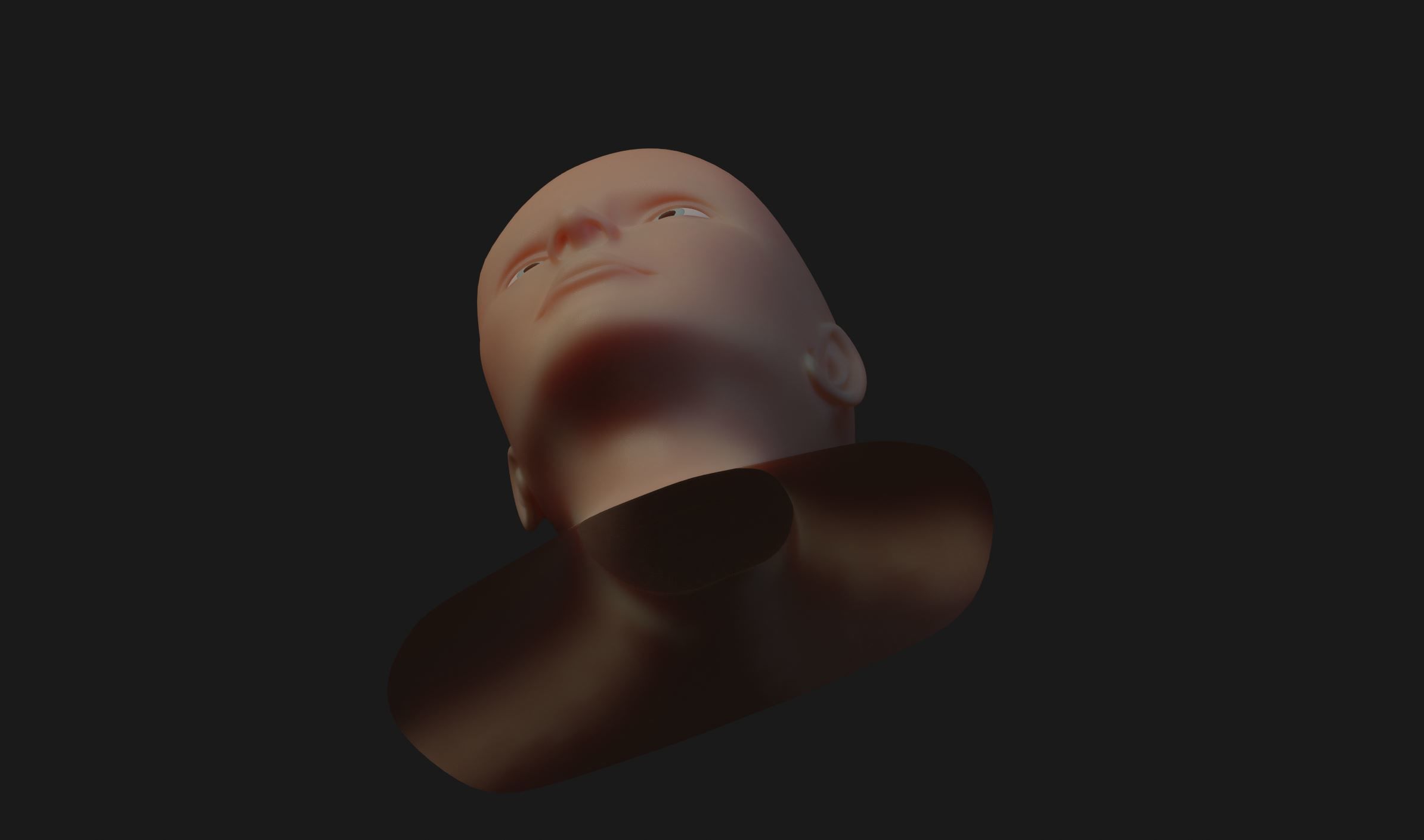 Head Base Mesh and Basic Skin Shader for Eevee 3D model_10