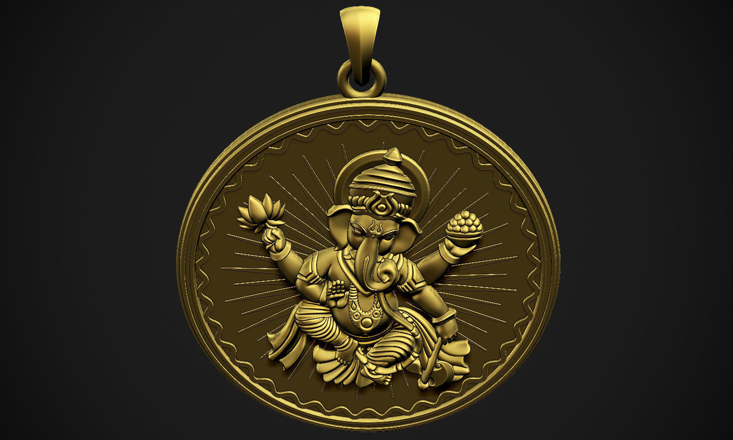 Ganesha Style 2 Pendant 3D print model_10