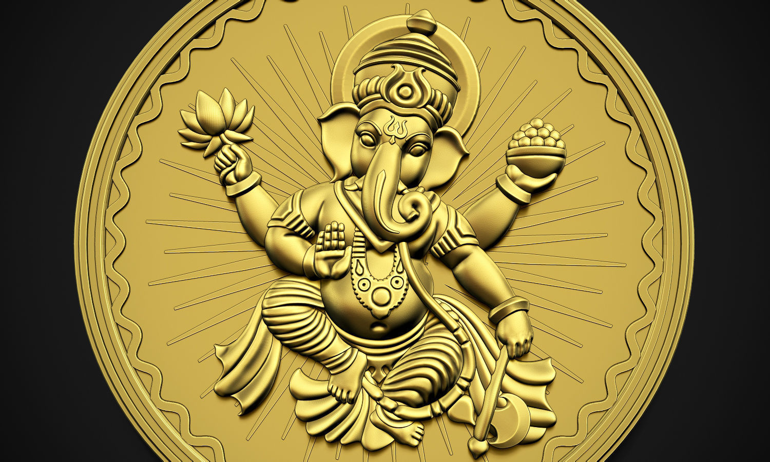 Ganesha Style 2 Pendant 3D print model_11
