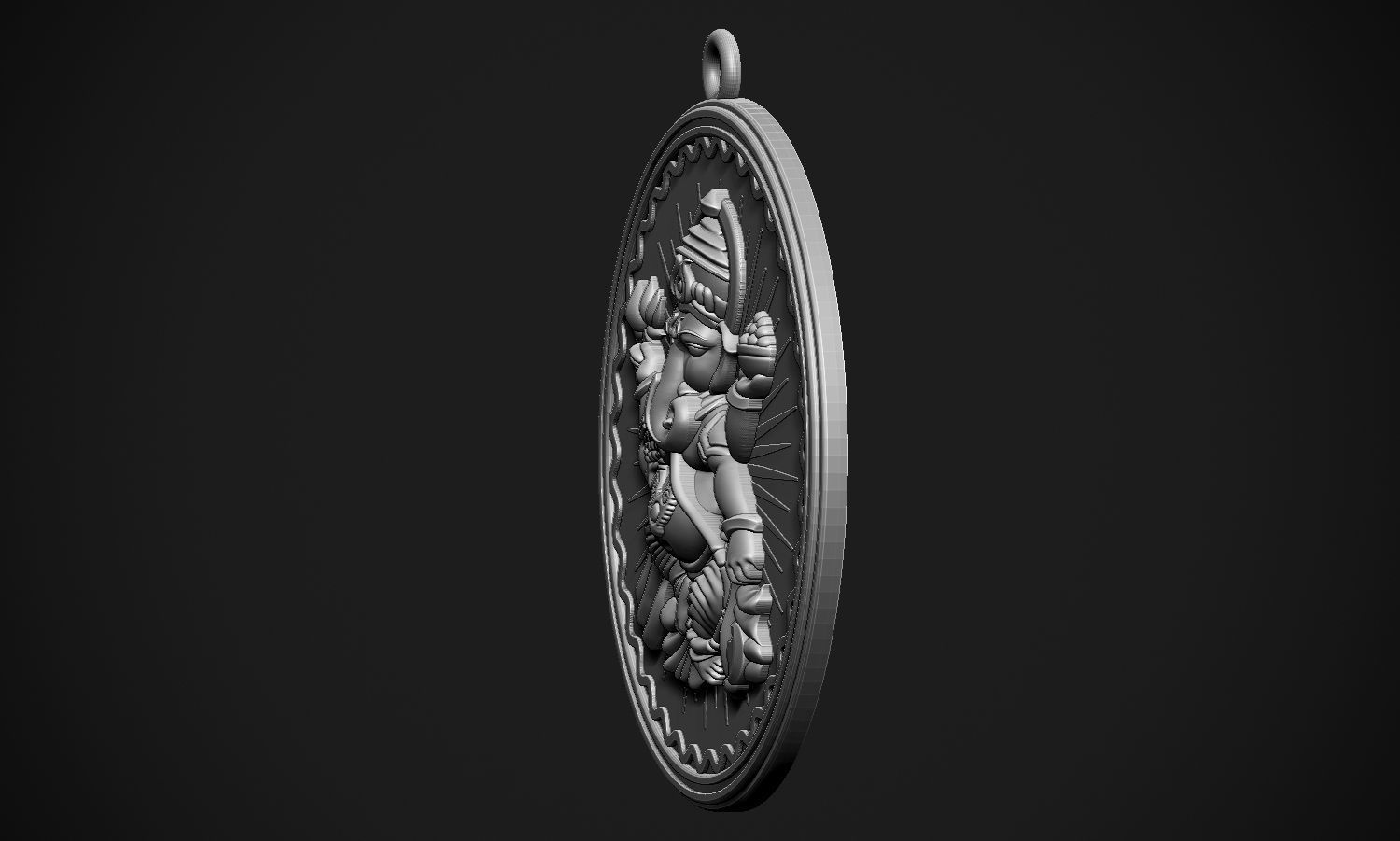 Ganesha Style 2 Pendant 3D print model_20