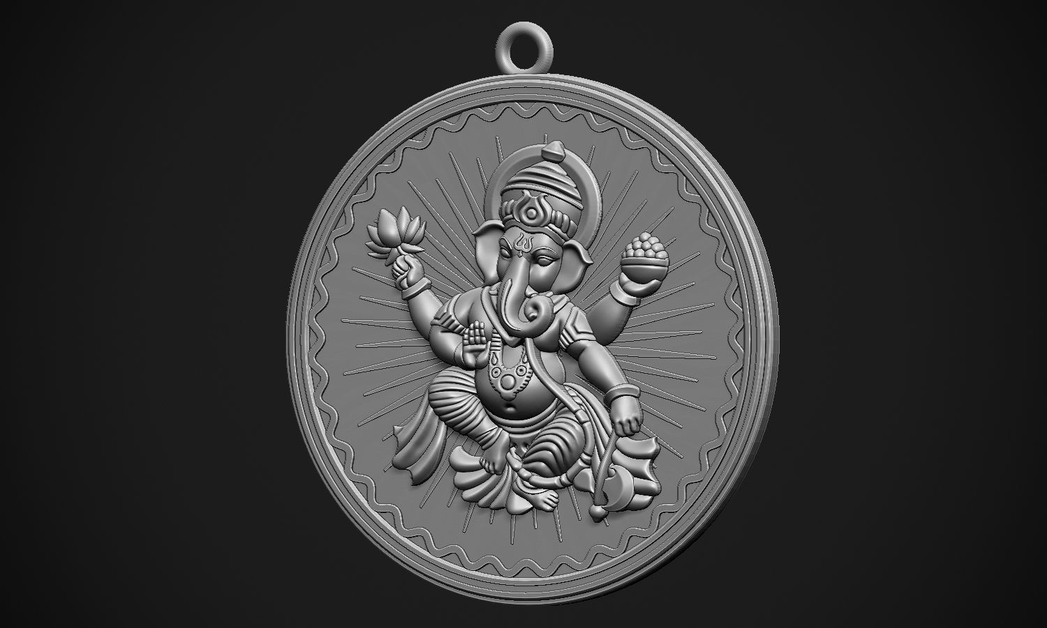 Ganesha Style 2 Pendant 3D print model_22