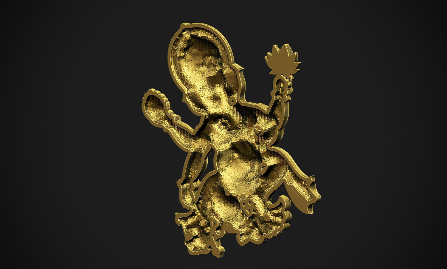 Ganesha Style 2 Pendant 3D print model_3