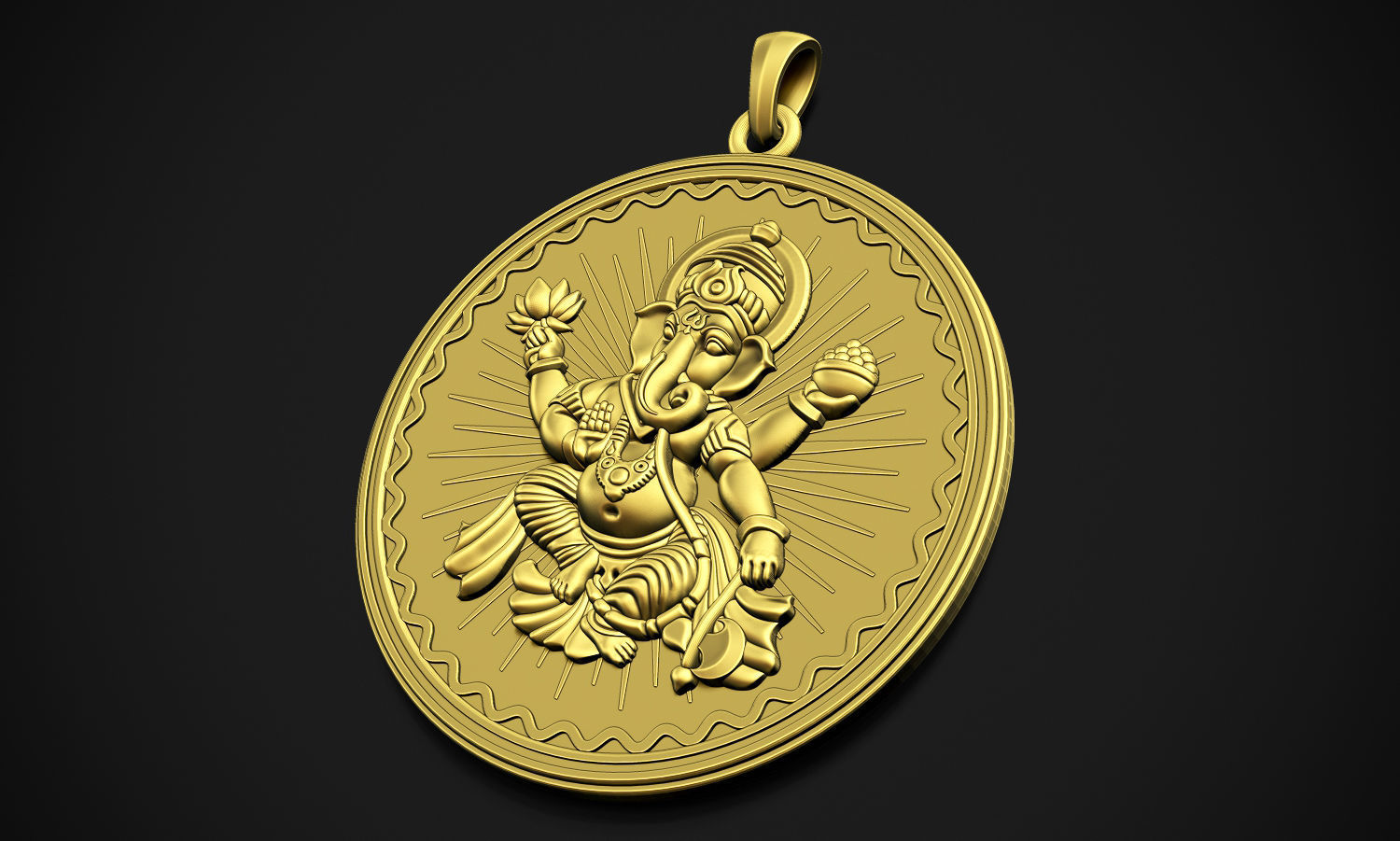Ganesha Style 2 Pendant 3D print model_7