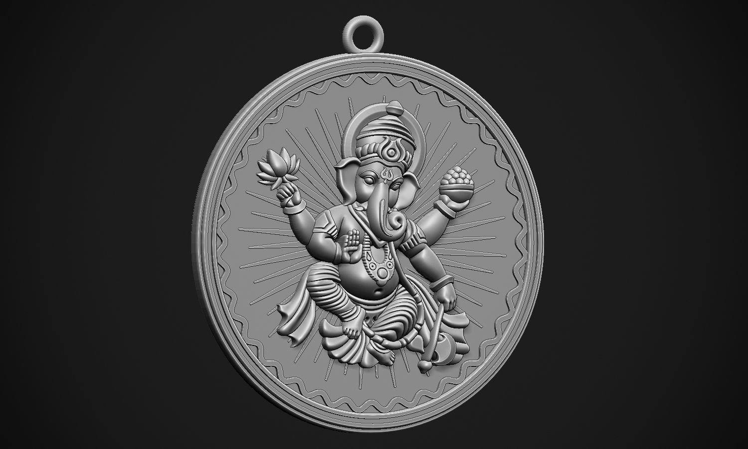Ganesha Style 2 Pendant 3D print model_13