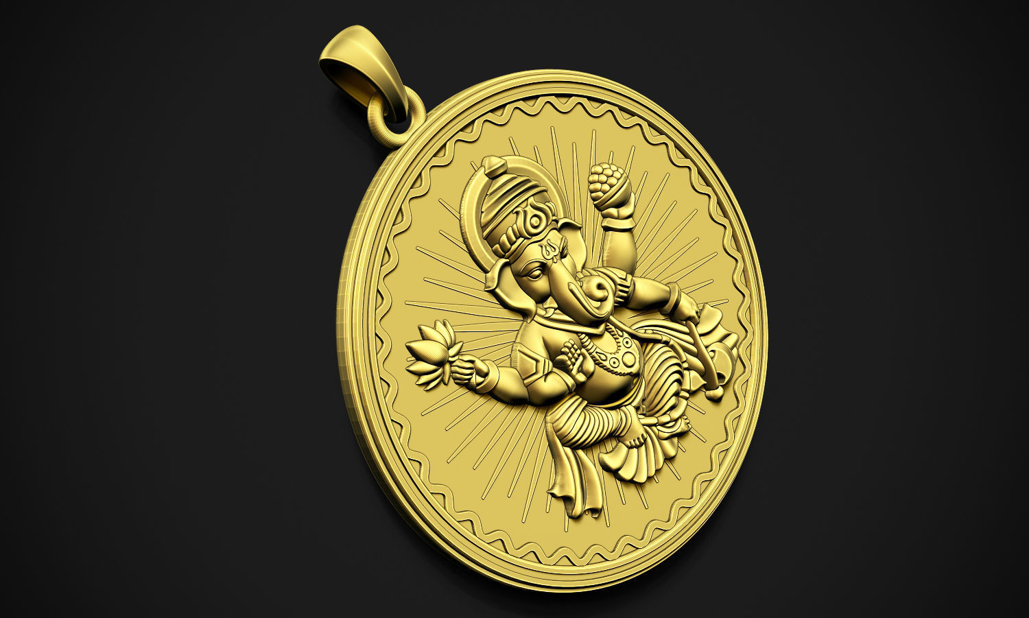 Ganesha Style 2 Pendant 3D print model_6