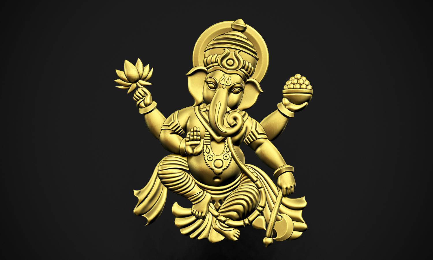 Ganesha Style 2 Pendant 3D print model_2