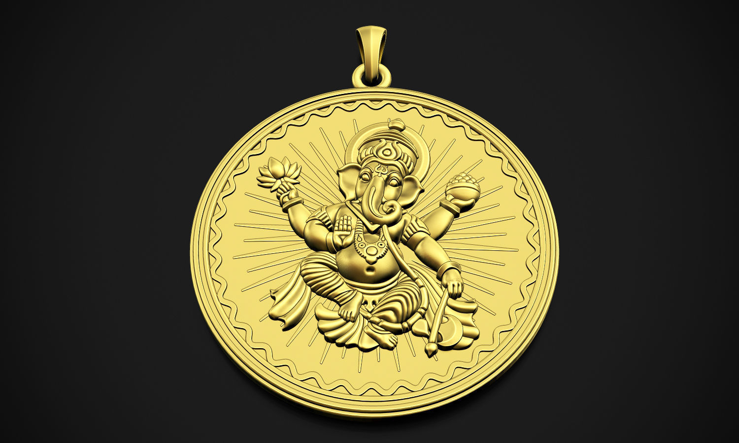 Ganesha Style 2 Pendant 3D print model_9