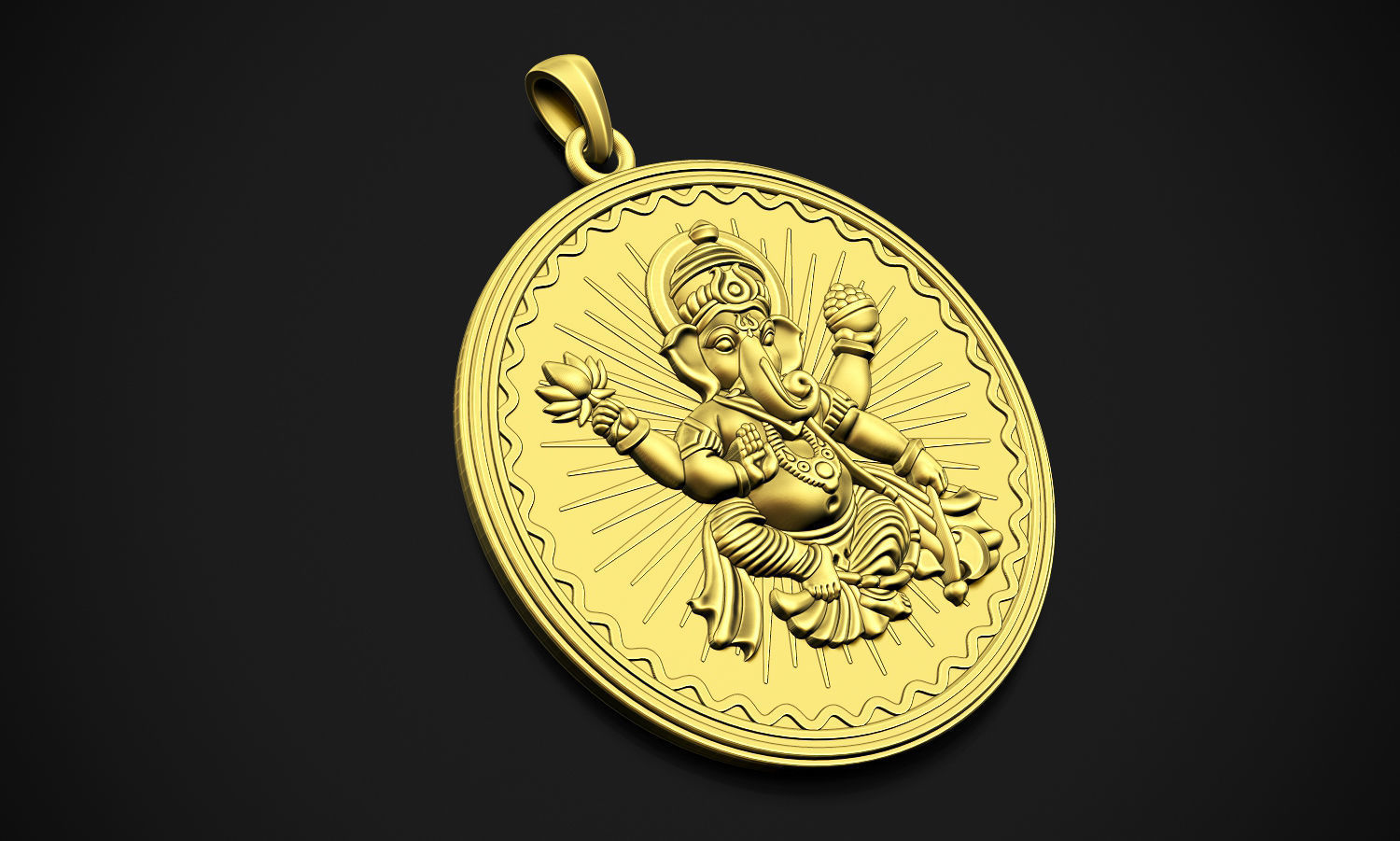 Ganesha Style 2 Pendant 3D print model_5