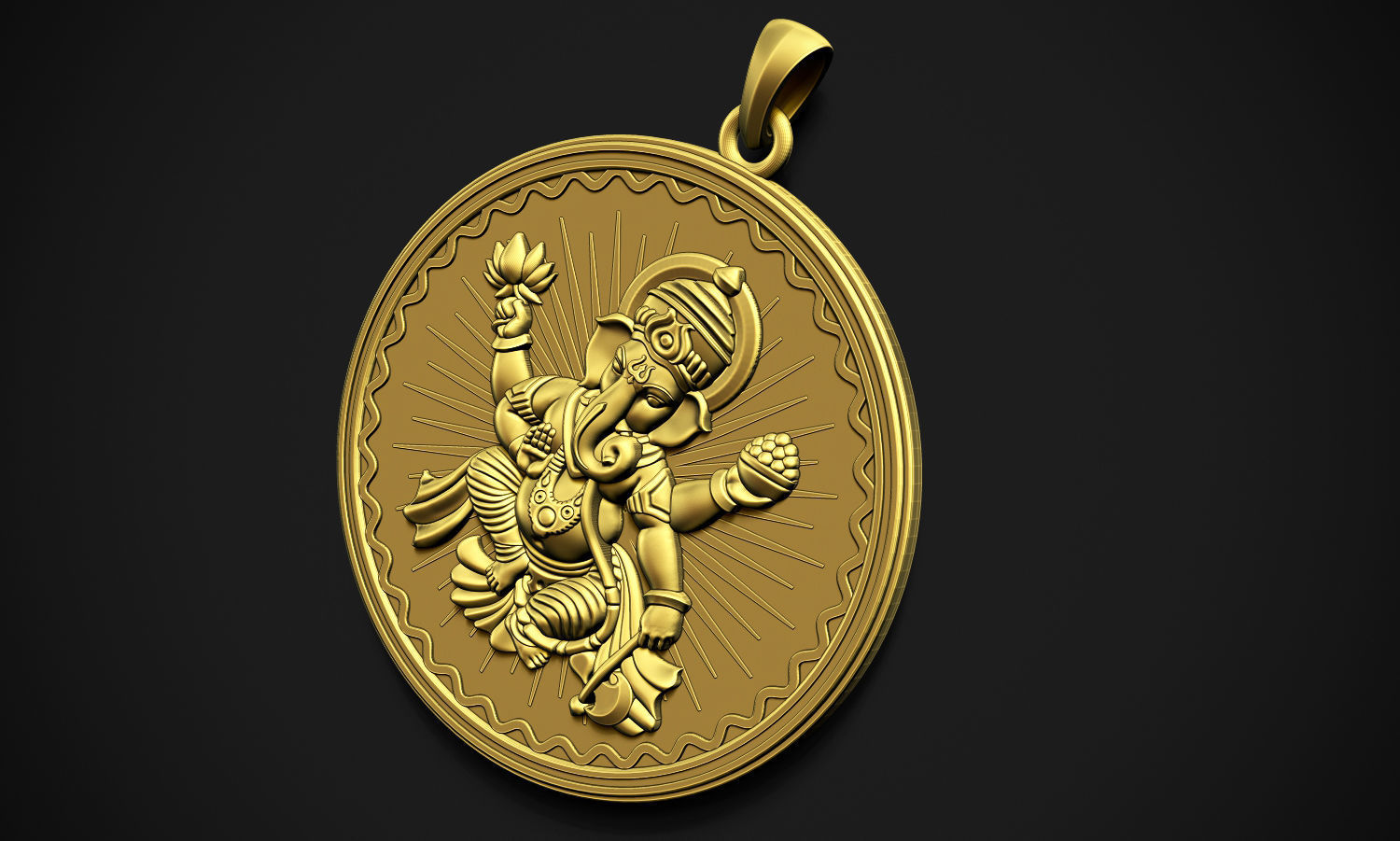 Ganesha Style 2 Pendant 3D print model_8