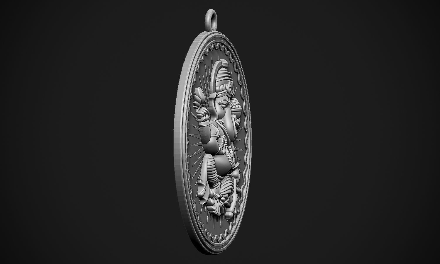 Ganesha Style 2 Pendant 3D print model_15