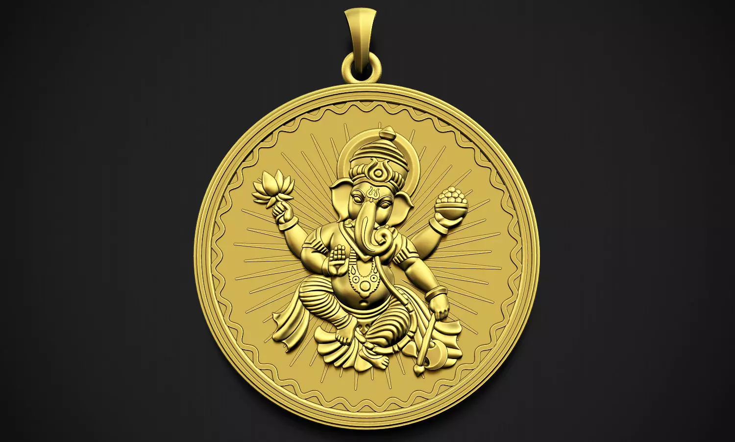 Ganesha Style 2 Pendant 3D print model_0