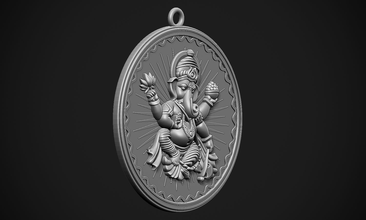 Ganesha Style 2 Pendant 3D print model_14