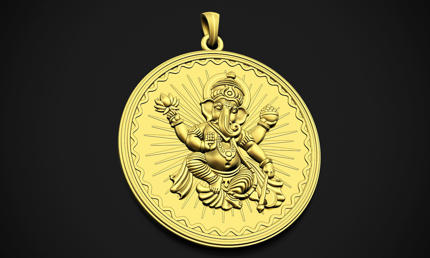 Ganesha Style 2 Pendant 3D print model_4