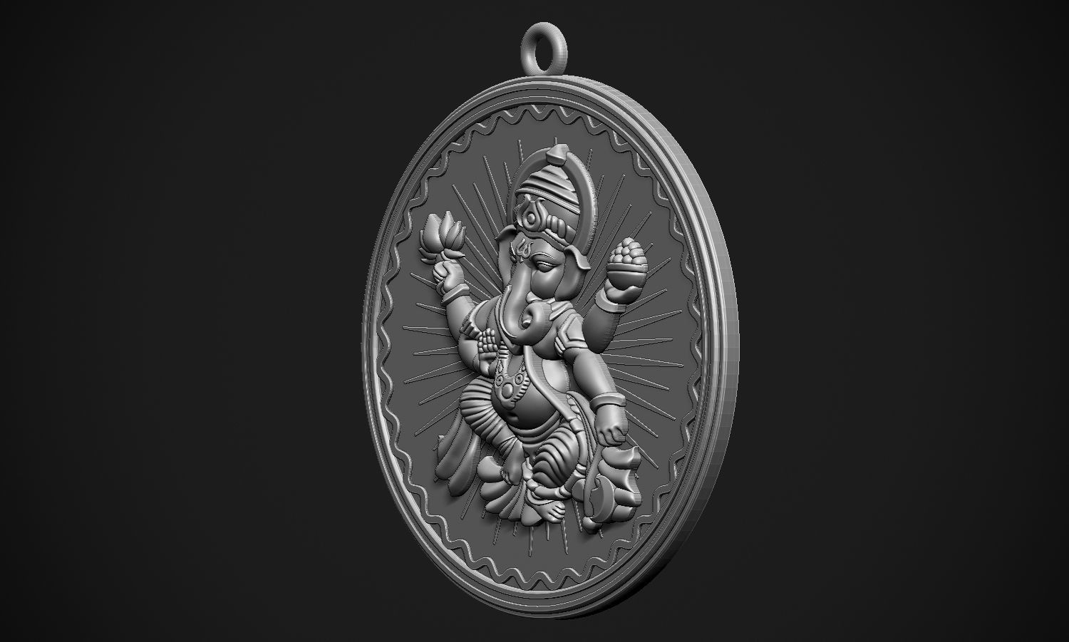 Ganesha Style 2 Pendant 3D print model_21