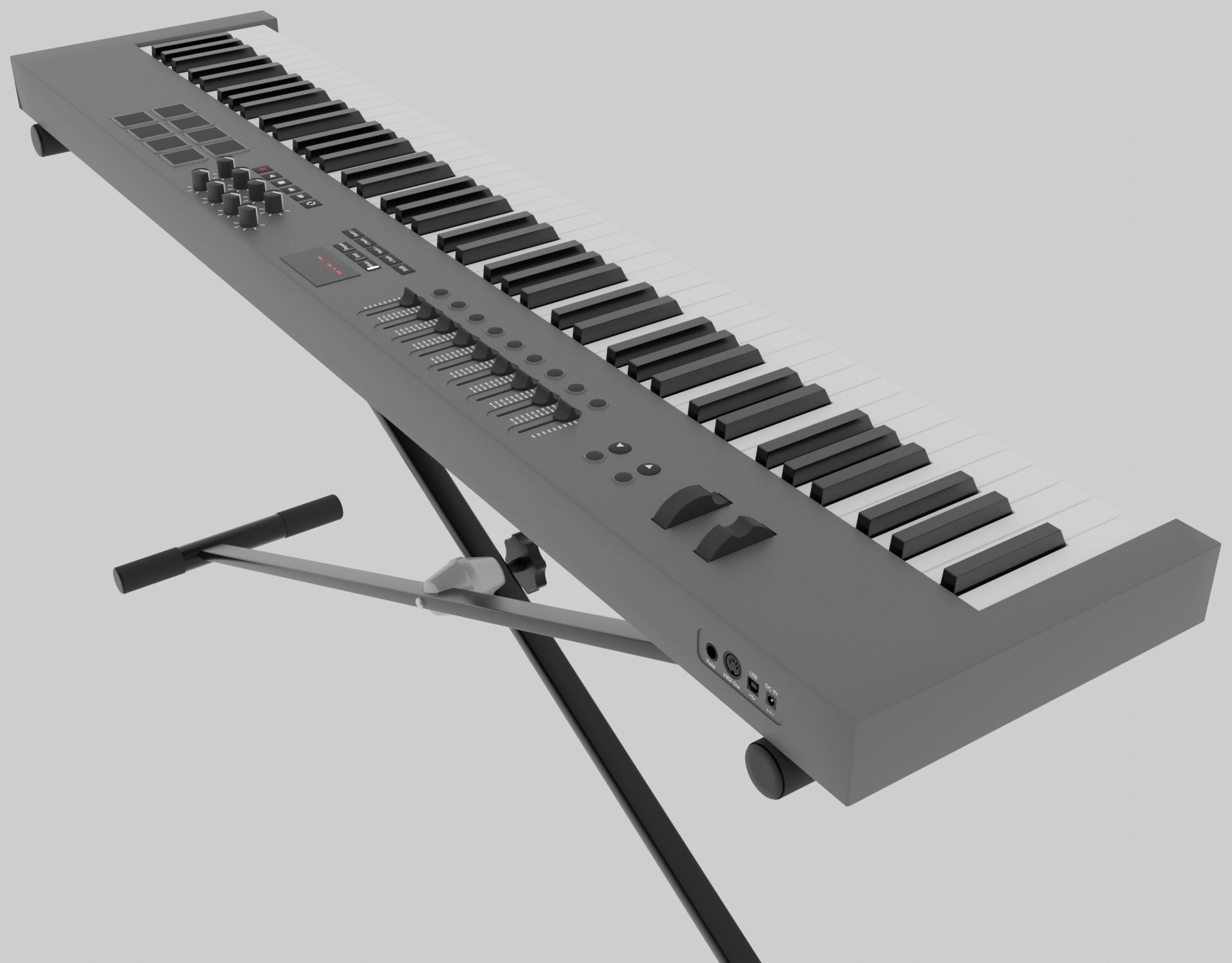 3D model MIDI Keyboard Controller - 88 Key Digital Piano 3D model_1